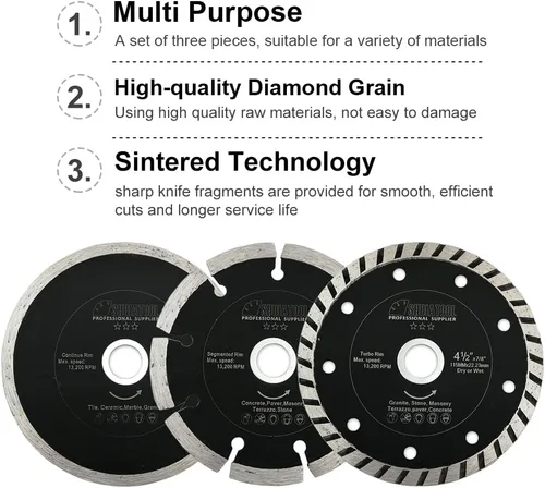 Miniatura 5 de SHDIATOOL Kit de discos de corte de hojas de sierra de diamante de 4 pulgadas para rueda de corte segmentada de azulejos de porcelana 7/8 "o 5/8