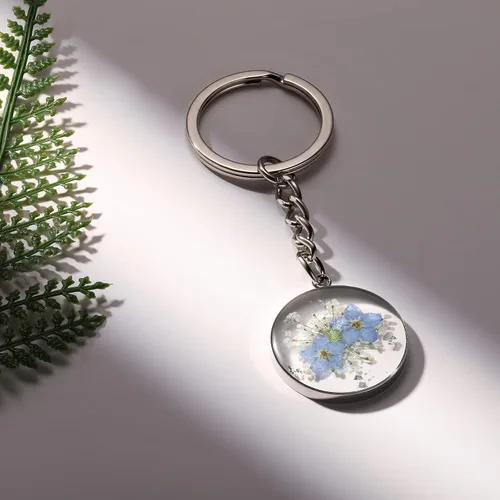 Miniatura 3 de Pressed Flower Keychain Charms Forget-Me-Not Keychain Personalized Handmade Keychain Gifts for Her