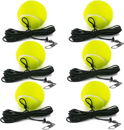 Pelota de entrenamiento de tenis con cuerda, pelotas de entrenamiento de tenis, herramienta de entrenamiento de práctica personal, equipo de 6 piezas