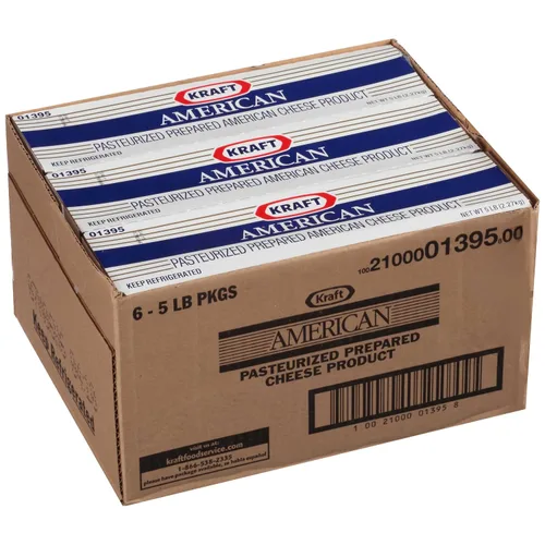 Miniatura 3 de Kraft Mocasín de queso americano, 5 libras, 6 por caja.