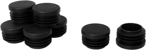 Miniatura 8 de uxcell Tapón redondo acanalado de plástico de 1.18 pulgadas y 1.181 in de diámetro exterior de tubo negro, 8 piezas, 1.14 pulgadas de diámetro