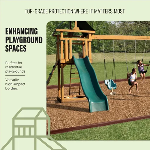 Miniatura 5 de Playsafer - Ribete de goma entrelazado flexible de 4' para áreas de juegos (1 paquete, terracota)