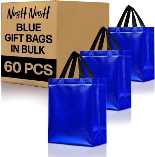 Miniatura 73 de Nush Nush Bolsas de regalo de color azul aguamarina de gran tamaño – Juego de 30 bolsas de regalo azul claro brillante con asas a granel – Bolsa