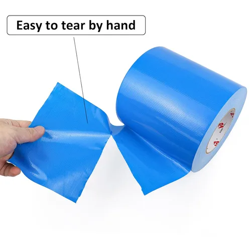 Miniatura 5 de BOMEI PACK Cinta adhesiva azul de 6 pulgadas, rollo más ancho, 6 pulgadas x 60 yardas, 9 mil de grosor, resistente, impermeable, flexible, sin