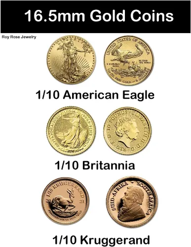 Miniatura 5 de Colgante de bisel de moneda de oro, 0.630 in, 0.669 in, 0.827 in, tamaño de moneda, diseño de marco ancho de círculos concéntricos, oro amarillo
