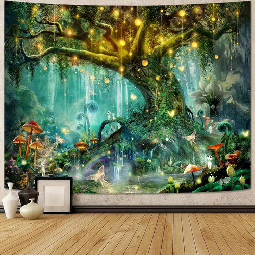 Miniatura 13 de Spenlife Tapiz del Árbol de la Vida en Blanco y Negro para Dormitorio, Tapices Espirituales Estéticos, Tapices de Árbol Estéticos, Tapiz Estético