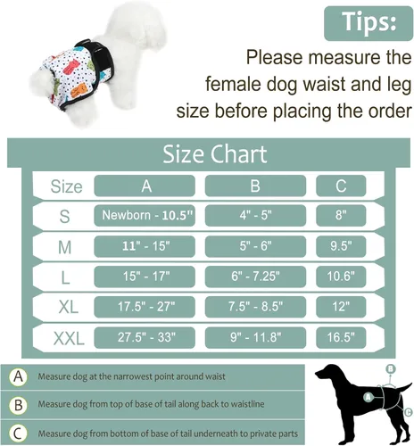 Miniatura 93 de Pañales lavables para perros, para hembras caninas, reutilizables, para periodo de celo, altamente absorbentes, para incontinencia, con broches