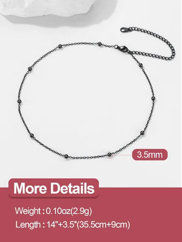 Miniatura 5 de FOCALOOK Collar de cuentas, gargantilla de doble capa, chapado en oro de 14 quilates, collares bohemios de metal para mujer