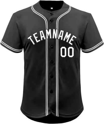 Miniatura 25 de Camiseta de béisbol de malla personalizada con botones y número de nombre cosido personalizado para hombres/mujeres/jóvenes