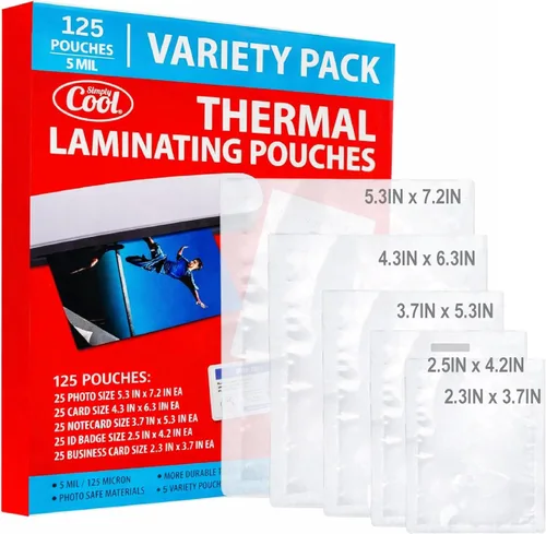 Miniatura 10 de Hojas de laminación térmica de 0.2 fl oz (225 unidades) tamaños de cartas, fotos, tarjetas, tarjetas de notas, tarjeta de identificación y tarjetas