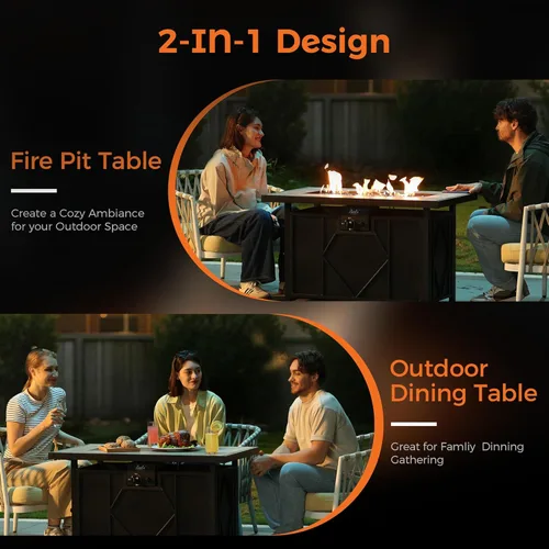 Miniatura 7 de BALI OUTDOORS - Mesa rectangular de gas propano para hoguera (42 pulgadas, 60.000 BTU)