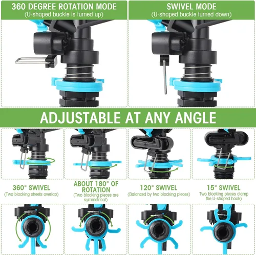 Miniatura 5 de Aspersor automático para jardín, rociador de agua giratorio de 360 grados, para césped, jardín, flores, césped, riego, tiempo de juego para niños