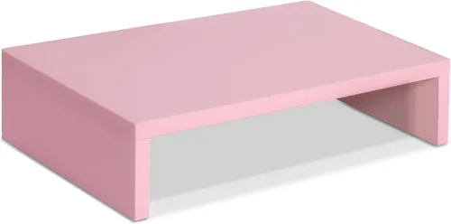 Miniatura 14 de TEAMIX Elevador de monitor de 14.2 pulgadas, elevador de monitor de madera con almacenamiento para escritorio, soporte de monitor pequeño
