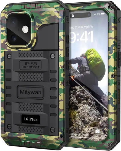 Miniatura 55 de Mitywah Funda impermeable para iPhone 7/iPhone 8 / iPhone SE 2020, funda de metal resistente de grado militar, protección de cuerpo completo