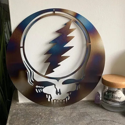 Miniatura 5 de Decoración creativa de metal con forma de roba tu cara, arte de hierro fundido, adorno para Halloween, hogar, jardín, oficina, dormitorio, estatua