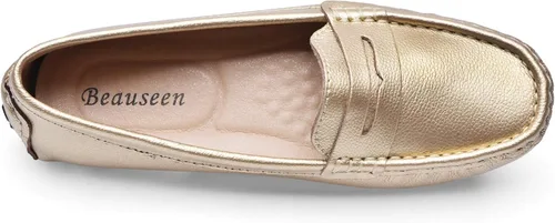 Miniatura 5 de BEAUSEEN - Mocasines de cuero para mujer, mocasines cómodos para conducir