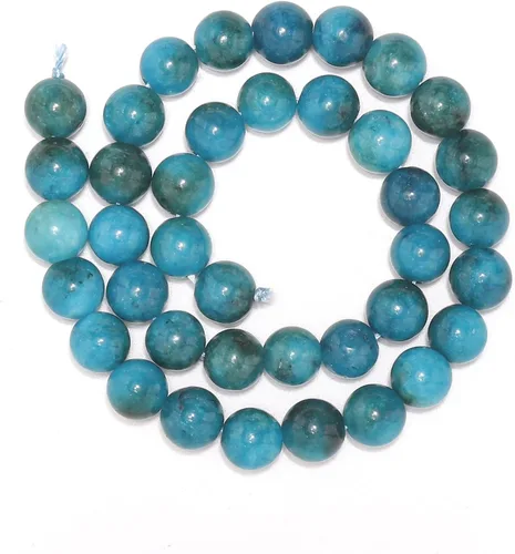 Miniatura 6 de 60 piezas de cuentas de piedra natural de 15⁄64 pulgadas (6 mm) con cuentas de apatita azul que es una piedra para sanación de la energía. Piedras