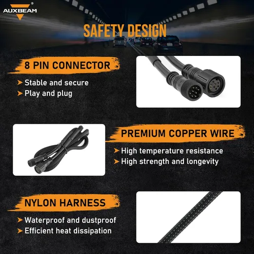 Miniatura 3 de Auxbeam Arnés de cableado de extensión para panel de interruptores de 6 vías BC60, GC60, línea de cable extendida del controlador de interruptores