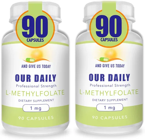 Miniatura 7 de Our Daily Vites L-metilfolato de 1 mg / 1000 mcg de folato activo de máxima fuerza, 5-MTHF, sin relleno, sin gluten, sin OMG, cápsulas vegetarianas
