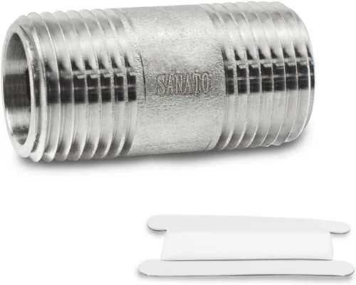Miniatura 11 de SANATO 3 piezas SS 304 forja pezón fundido piple, 3/4 "NPT x 3/4" NPT macho roscado, 1.969 in accesorios de tubería