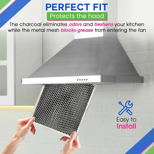 Miniatura 5 de Filtro de ventilación de campana de cocina 10.5" x 8.8" 41F 97007696 Compatible con Nutone y Broan Filtro de campana de repuesto para ventilador