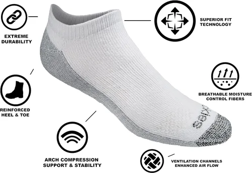Miniatura 5 de Dickies Men's Dri-tech Moisture Control No Show Socks (6 & 12 Pairs)