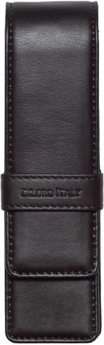Miniatura 12 de DiLoro Estuche doble de cuero para lápices para dos bolígrafos y lápices (negro)