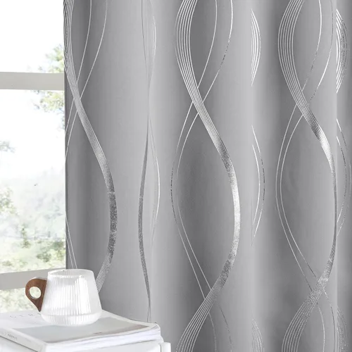Miniatura 102 de NICETOWN Paneles de Cortinas Opacas para Dormitorio - Tratamiento de Ventanas con Aislamiento Térmico, Ojales Sólidos, Cortinas Opacas con Diseño
