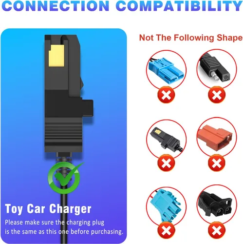 Miniatura 4 de Cargador de batería de 12 V para ruedas eléctricas Gris Naranja Batería superior de 12 voltios Ruedas accionadas Cargador Reemplazo Fisher Price