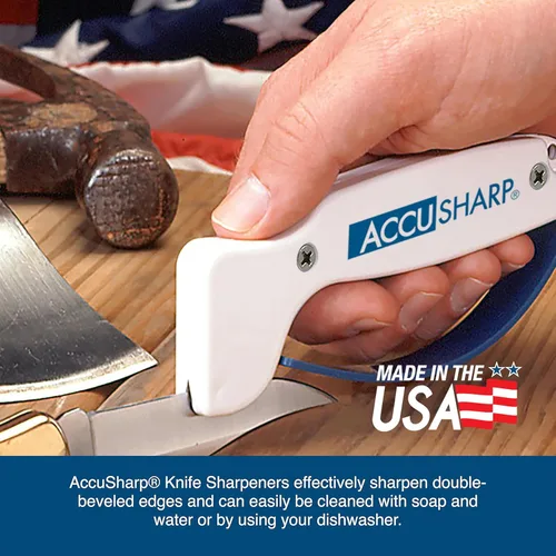 Miniatura 6 de AccuSharp Knife Sharpener, Ergonomic Comfortable Handle, Compact & Easy to Use, Restore and Hone Straight & Serrated Knives, White