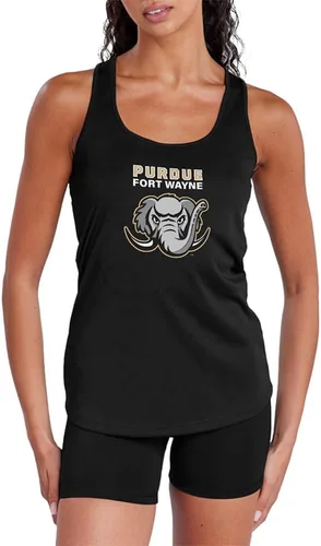Miniatura 125 de Camiseta deportiva sin mangas oficial de NCAA Collegiate para mujer, con espalda cruzada, colección con logotipo primario