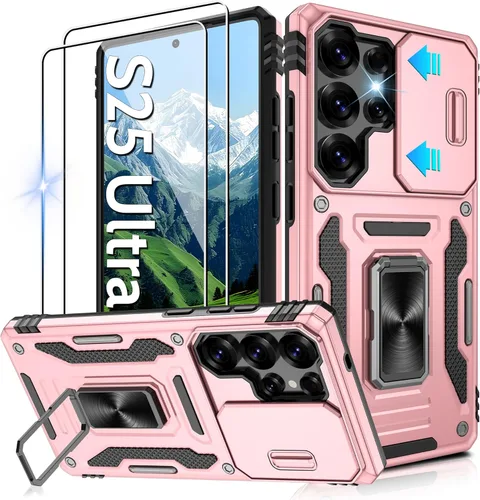 Miniatura 125 de Gritup para Samsung Galaxy S22 Funda con protectores de pantalla HD de 2 paquetes y cubierta deslizante para la cámara, protección contra caídas