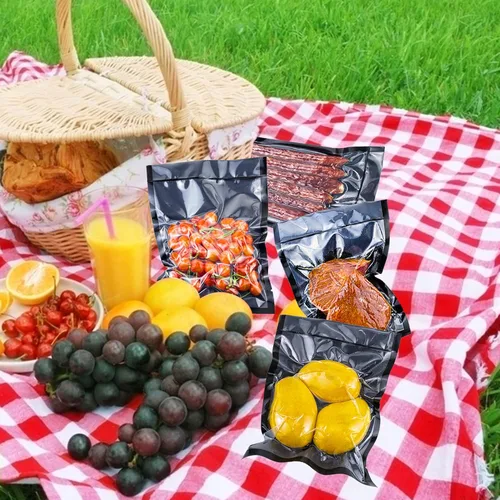 Miniatura 7 de CANLENPK - Bolsas de sellado al vacío de 6 x 8 pulgadas, parte trasera negra y parte delantera transparente, bolsa de almacenamiento de alimentos