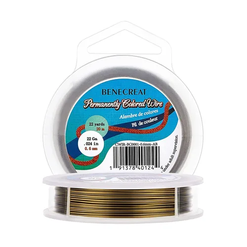 Miniatura 21 de BENECREAT Alambre de cobre para cuentas de joyería de calibre 18, resistente al deslustre, alambre de metal de bronce antiguo para hacer joyas