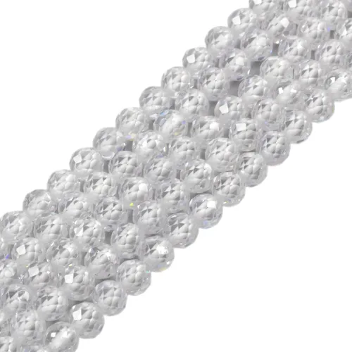 Miniatura 12 de Cuentas redondas facetadas de aguamarina natural de 4mm cuentas sueltas de 16 pulgadas para hacer joyas con cuentas