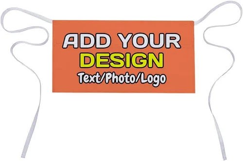 Miniatura 38 de Delantal de cintura personalizado con 3 bolsillos para añadir foto, texto, logotipo, nombre, camarera