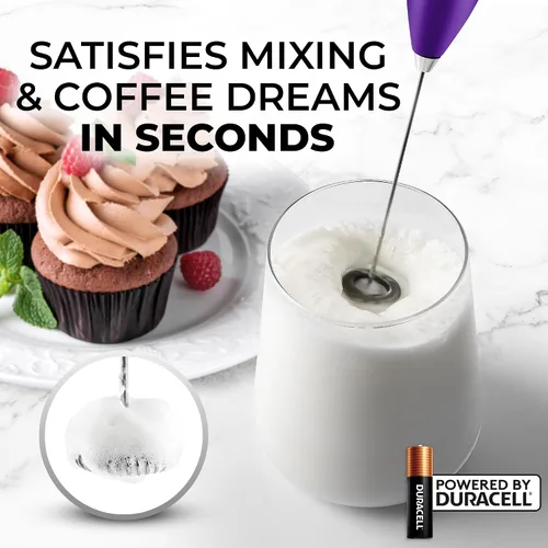 Miniatura 73 de Zulay Milk Boss Espumador de leche potente manual, hace espuma para latte, batidor para mezclar bebidas, café, miniespumador para capuchino, frappé