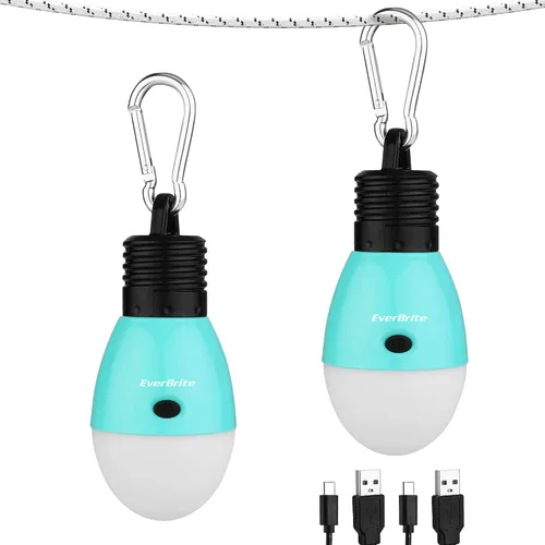 Miniatura 12 de EverBrite Luz de campamento recargable, linterna portátil para tienda, 3 modos de iluminación, bombillas colgantes para tienda de campaña con gancho