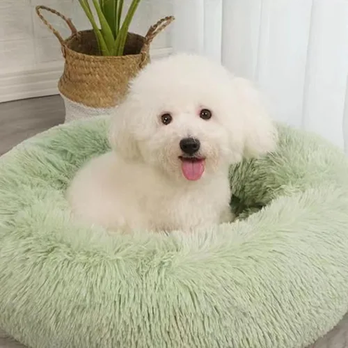 Miniatura 29 de Nisrada Cama para perros pequeños, medianos y grandes, 20 pulgadas, relajante, lavable, redonda, acogedora, suave, cama para mascotas para cachorros