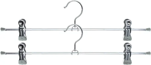 Miniatura 12 de Mawa by Reston Lloyd - Percha antideslizante que ahorra espacio para pantalones y faldas con dos clips, estilo K/40D, juego de 10, 15 3/4 pulgadas