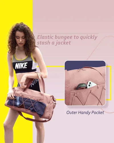 Miniatura 2 de BAGSMART Bolsa de gimnasio pequeña con compartimento para zapatos y bolsillo húmedo, bolsa de viaje deportiva ligera, para llevar el fin de semana
