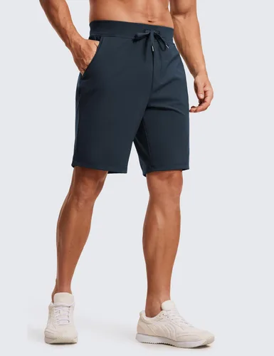 Miniatura 2 de CRZ YOGA Men's Four-Way Stretch Workout Shorts - 9'' Linerless Soft Durable for Casual Athletic with Pockets