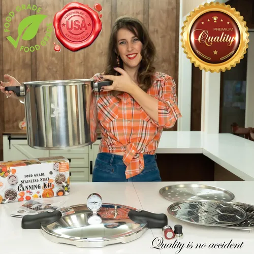Miniatura 6 de Supa Ant Olla a Presión para Conservas de 23 Cuartos con Kit de Suministros para Principiantes - Olla a Presión para Conservas con Manómetro - Olla