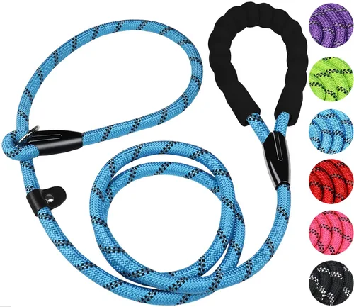 Miniatura 16 de Correa para perro de 3.9 pies, duradera, de alta calidad, resistente, con mango acolchado cómodo e hilos altamente reflectantes para perros Negro