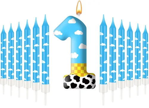 Miniatura 28 de 13 piezas de velas temáticas de coches de carreras para cumpleaños en negro y blanco con número de carrera 1 a cuadros, velas para tarta de coche