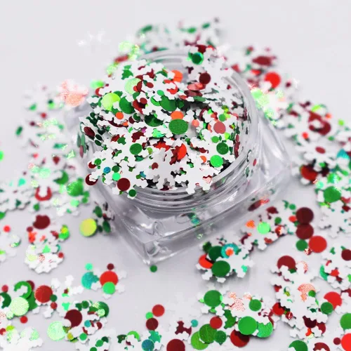 Miniatura 25 de Caja y juego de 12 colores – Árbol de copo de nieve de Navidad Serie de mezclas gruesas con purpurina – Festival Rave Beauty Maquillaje de cara