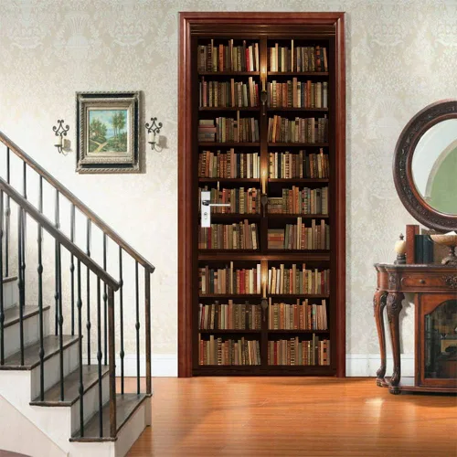 Miniatura 2 de TUOKING Adhesivo para puerta, calcomanías de vinilo para puerta, mural autoadhesivo para decoración del hogar, 30.3 pulgadas de ancho x 78.7
