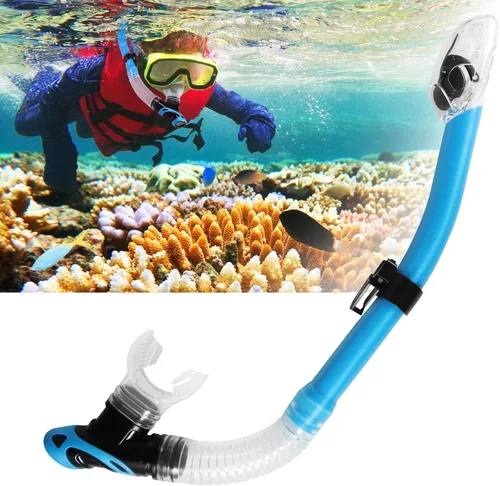 Esnórquel seco de buceo, esnórquel de buceo fácil para esnórquel, buceo, buceo, apnea, entrenamiento de natación, diseño con boquilla de silicona de