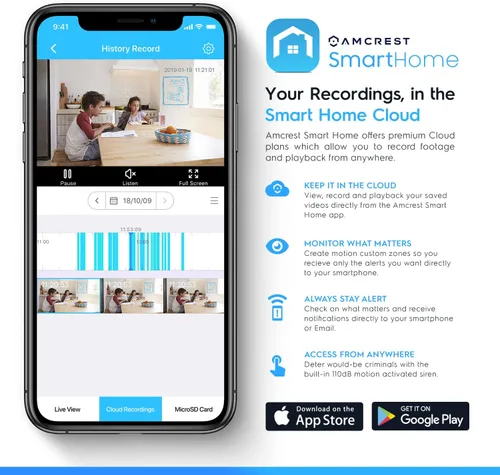 Miniatura 9 de Amcrest Cámara WiFi de 4MP para interiores, cámara para perros, monitor de sonido y bebé, detección de humanos y mascotas, seguimiento de Negro