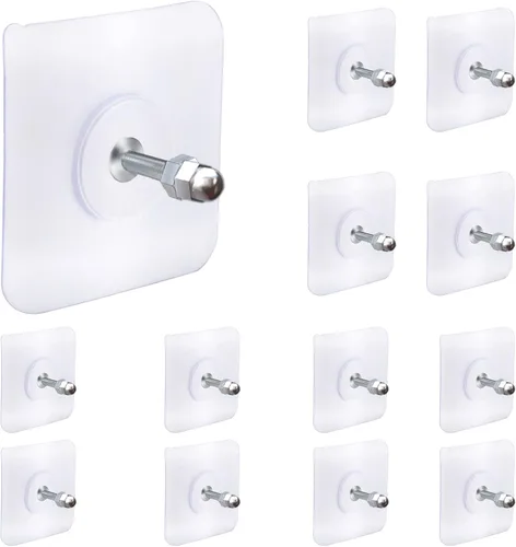 Miniatura 9 de AIERSA Perchas de Pared Sin Clavos, 20 Piezas de Perchas para Cuadros Sin Clavos, Cuelga Marcos en la Pared Sin Clavos, Adhesivos Sin Clavos